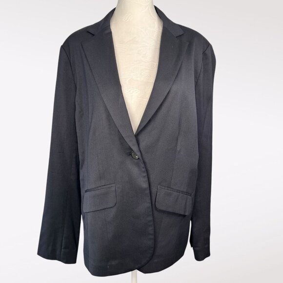 Eddie Bauer Wool Blend Blazer Navy Blue Jacket Size 10 - Picture 1 of 10